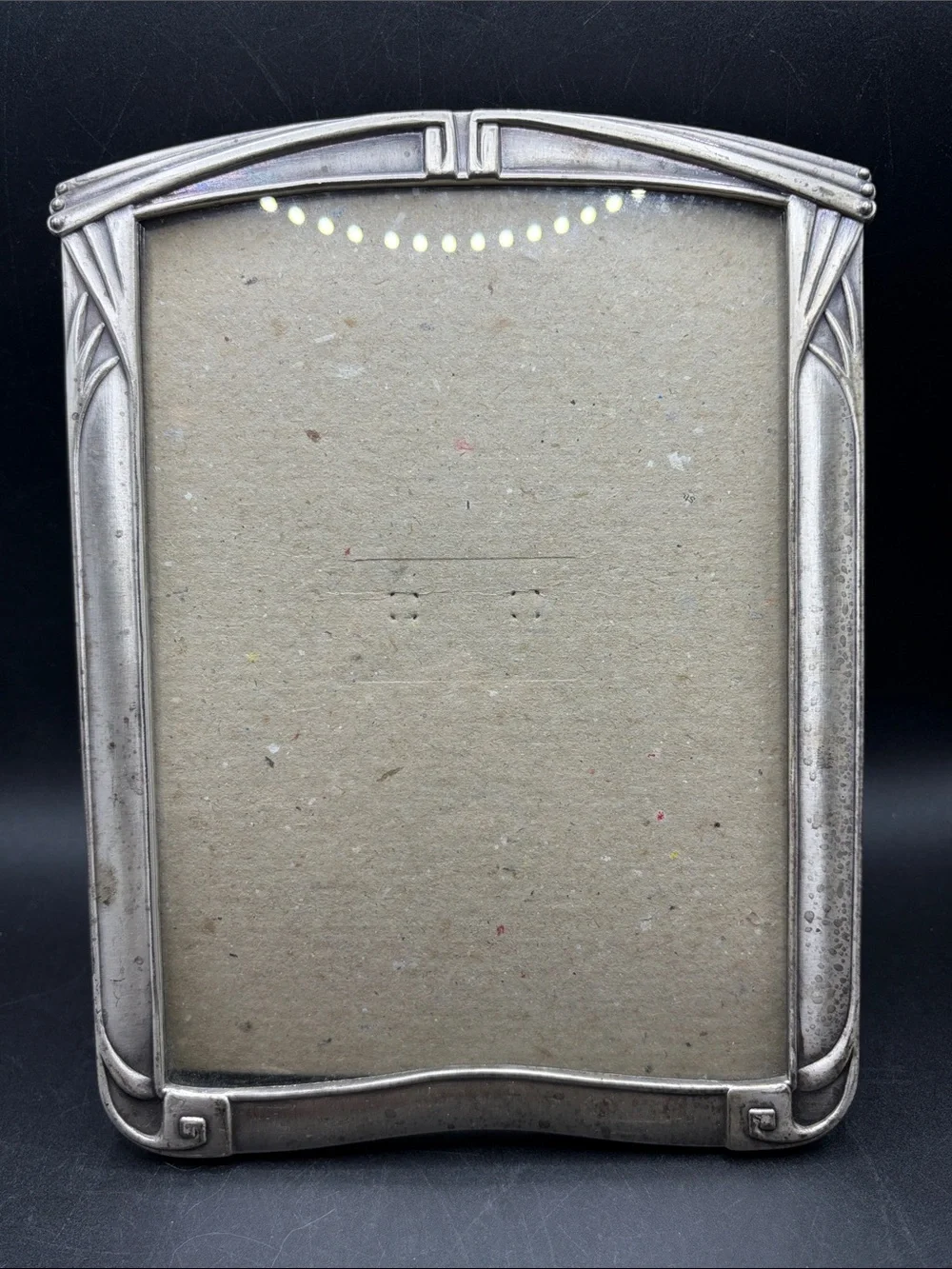 Vintage Art Deco Style Silver Tone Metal Picture Frame Photo Display